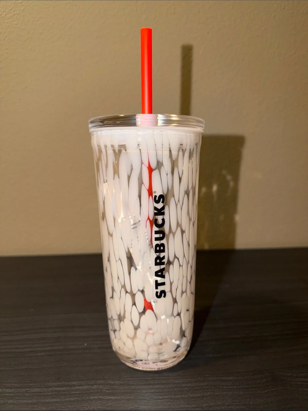 Starbucks PSL Society Pumpkin Spice Latte Speckled Glass Cold Cup 16 oz NWT